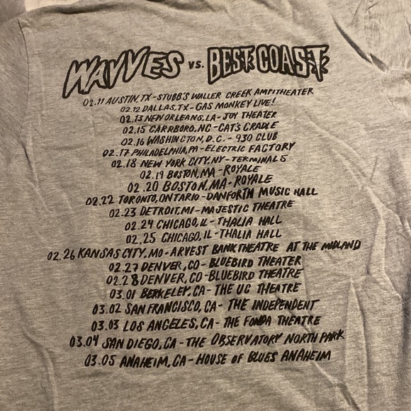 Wavves + Best Coast Tour Shirt, Size Small - Picture 4 of 4